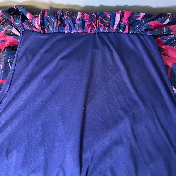 Lulu's Britannia Navy Blue Print Skater Dress XS - Picture 7 of 9